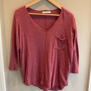 Red 3/4 Sleeve Shirt - Project Social T Los Angeles